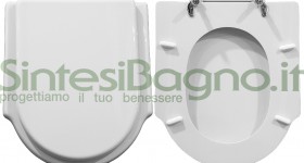 Copriwater > DEDICATO > Per vaso DOLOMITE > Modello ZAGARA > Colore BIANCO > Sedile wc in legno lavorato rivestito in resina di poliestere > Cerniere ottone cromato