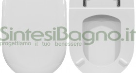 Copriwater > DEDICATO > DOLOMITE > Modello CLODIA > Colore > BIANCO > Sedile wc in legno lavorato rivestito in resina di poliestere > Cerniere ottone cromato