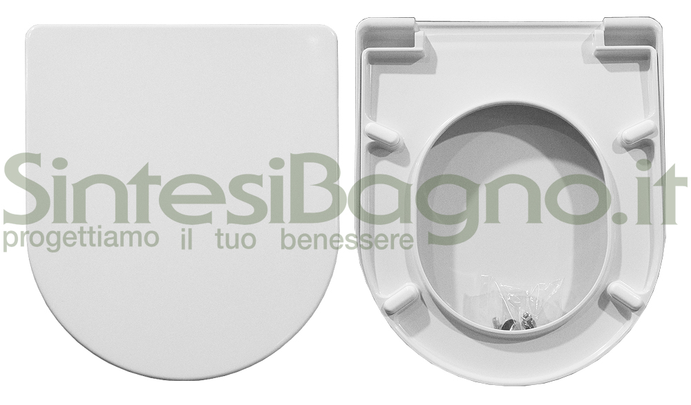 Copriwater > ORIGINALE > Per vas FLAMINIA > Modello LINK > Colore BIANCO > Sedile wc in Resina termoindurente > Coperchio avvolgente > Chiusura rallentata (Soft-close)