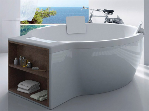 CIRCULAR - Vasca da bagno free-standing con vano portaoggetti