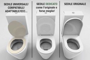 Sedili WC dedicati a confronto con sedili WC originali e universali