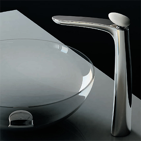 Miscelatore lavabo al piano per catino, misura XXL, maniglia in Corian® | Synergy Stone 95