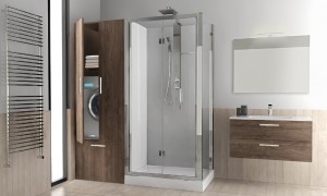 Soluzione 1: Doccia + mobile con alloggiamento con lavatrice