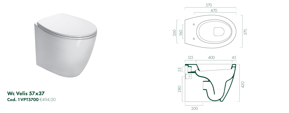 L'idea migliore per sostituire il tuo vecchio WC Catalano presenta il nuovo Vaso Terra Velis 57x37