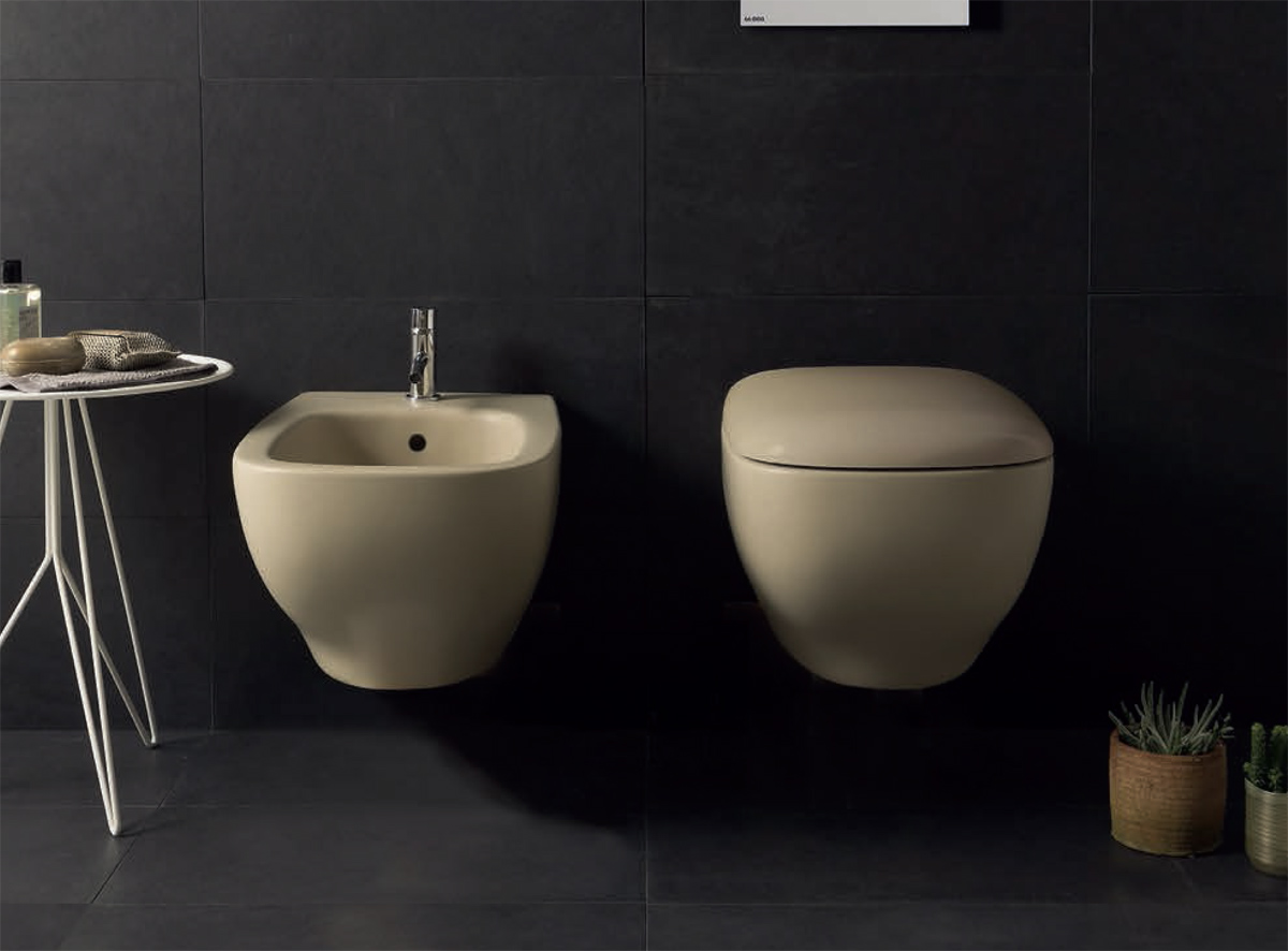 Ceramica Globo. Vaso e bidet sospesi. Wall-hung WC and bidet. 55.37. GENESIS